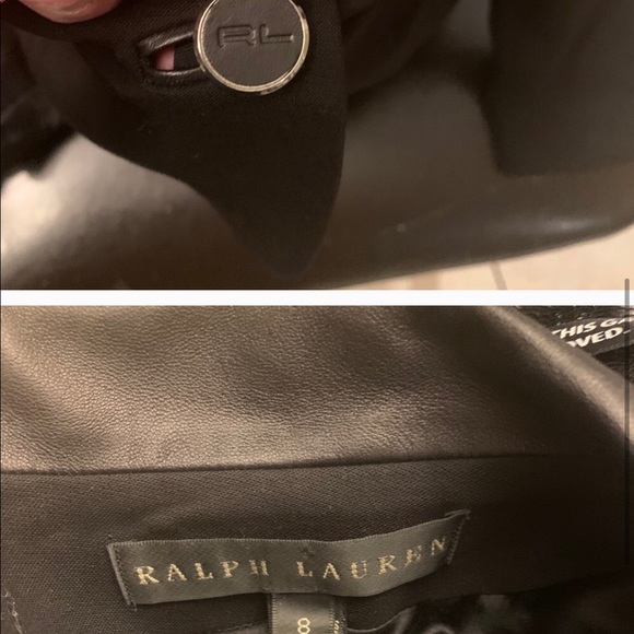 SOLD Ralph Lauren Black Leather Collar Blazer - Picture 3 of 3